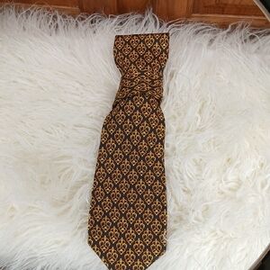 Versace Black and Gold Silk  Geometric Tie